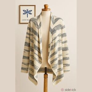 Lucky Brand Striped Open Front Cardigan Sweater